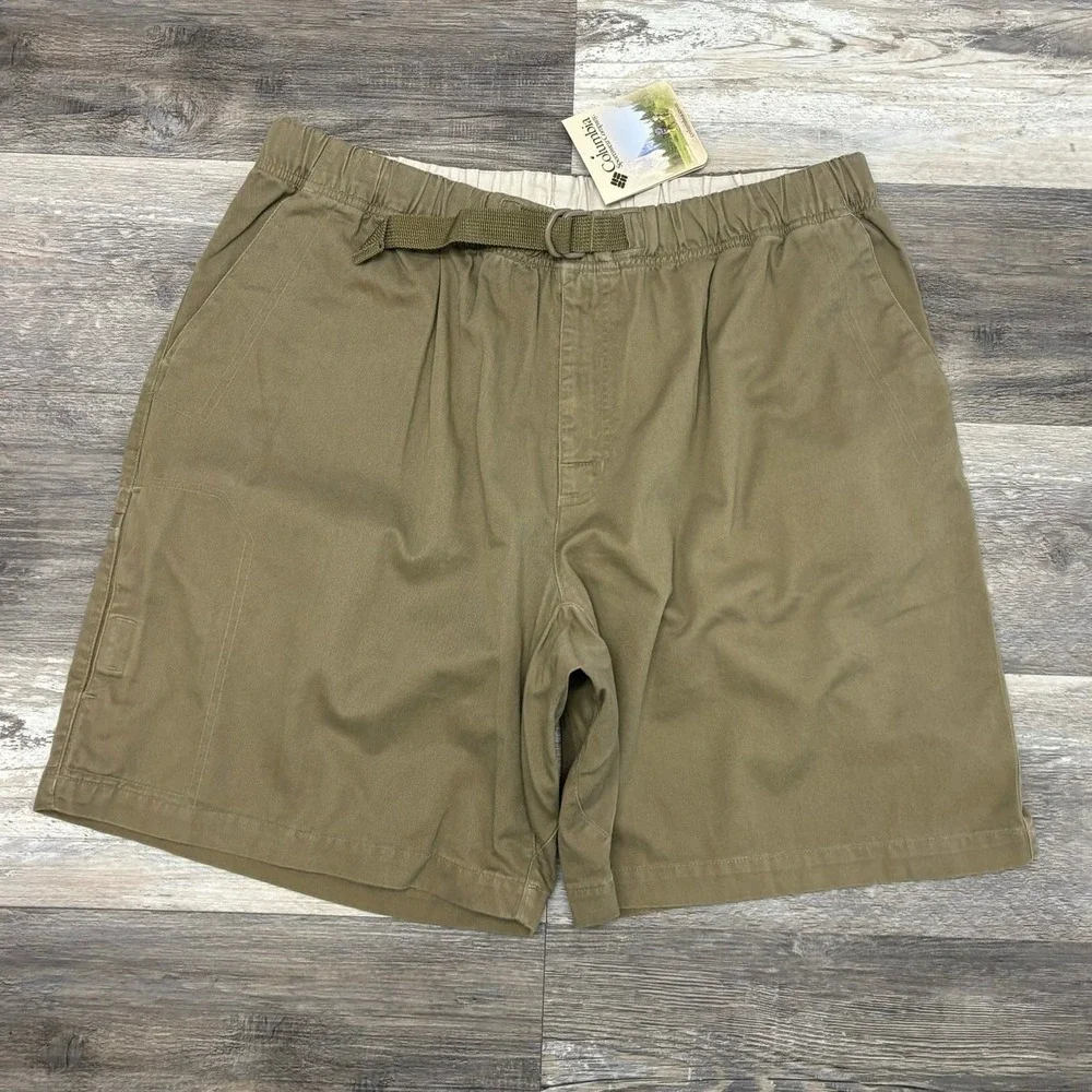 NEW‎ Columbia Sportswear Brown Men XL Web Belt Chino Shorts Gorpcore NWT TAGS
